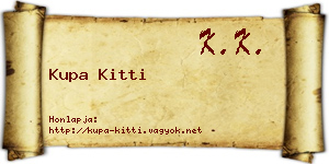 Kupa Kitti névjegykártya